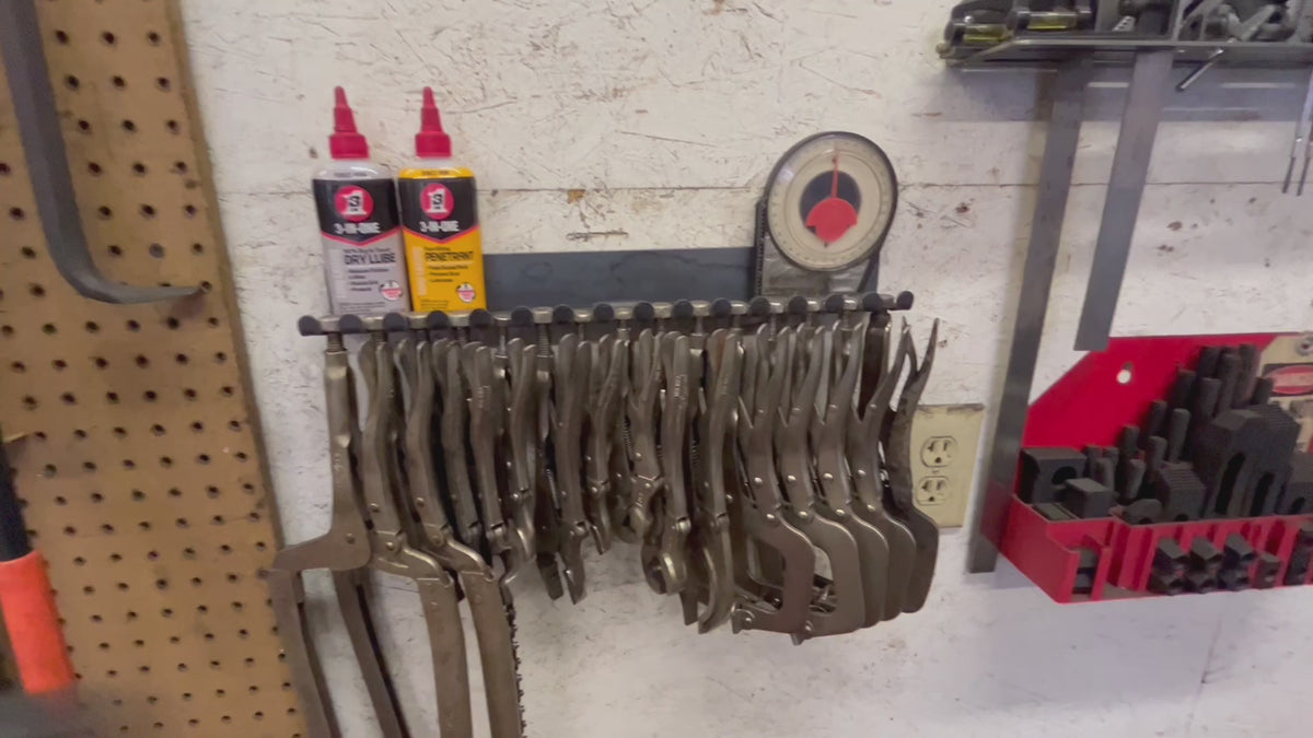 Garage Vise Grip / Clamp Holder: Holds 15 Tools